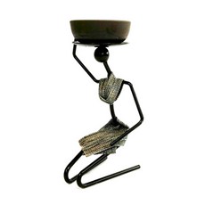 JHCompany 모던 아프리카 여인 거친 옷감 캔들홀더