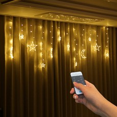 Fineblue 遙控式LED星月燈串, 暖白光