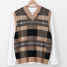 Dangun Planning 男款格紋拼色針織衫 Best