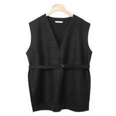 LINDASHOP V領羊毛腰帶式背心