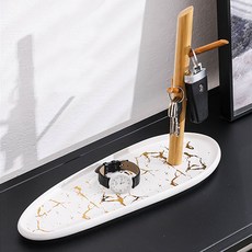 金色大理石多功能托盤, 白色的