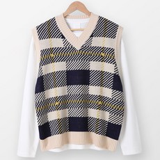 DANGOON Planning 男款格紋拼色針織衫 Best