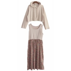 iyaan 孕婦兩件式雪紡連帽長袖上衣