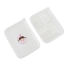 迷你PP耐熱容器 1格 50入+3格 50入+圓頂女孩貼紙 100入, 1套