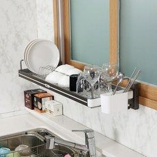 可調5段式窗台免打孔單層餐具瀝水架, 單品