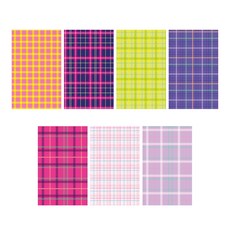 Iciel design 新復古格紋日記便條紙7件組 C, 7個, 140張