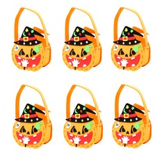 Stupid 萬聖節派對糖果籃製作套組, 戴帽子的南瓜, 6套