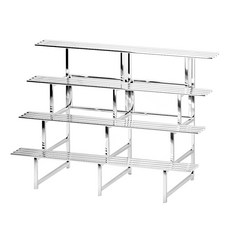 가팡 화분 스테인레스 장식장 진열대 CCG013 R, 실버, 4단