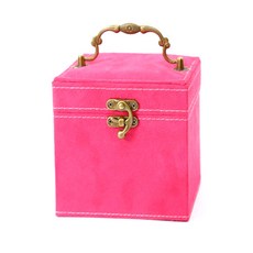 皮革珠寶盒, 亮粉色, 1個