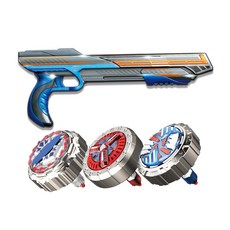 탑건스피너 트리플 코어 엔진 3연발 런처 배틀팽이 세트, 혼합색상, 1개