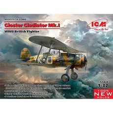 ICM 1:32 格洛斯特角鬥士Mark 1 二戰英國軍戰鬥機塑膠模型 32040, 1個