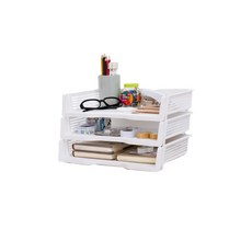 플라스틱 적층형 다용도 정리함 3p, 화이트, 1단