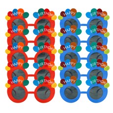 市集感性 生日派對眼鏡 Happy Birthday 2款 x 5入, 紅色, 藍色, 1套