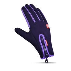 ILOVEFIT 線條拉鍊防滑多功能運動手套, 紫色