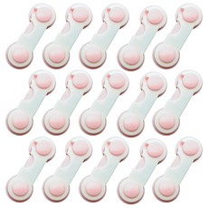 抽屜安全鎖扣, 淺粉色, 15入