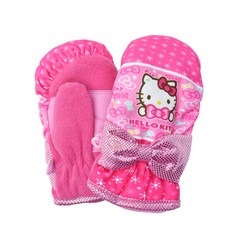Hello Kitty 蝴蝶結雪花刷毛連指手套 FGHHK40002