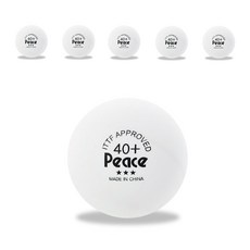 Peace 3 Star 40 Plus塑膠乒乓球 6入, 白色的, 1個