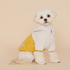 Flot 寵物毛絨刷毛半開襟連帽上衣, 黃色