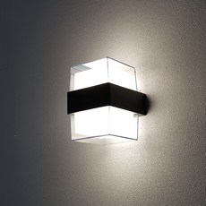 壁燈方形12W 4000K, 黑色的