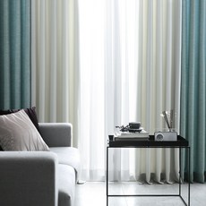 Duo 雙色遮光窗簾 掛鉤式, 薄荷綠 + 象牙白