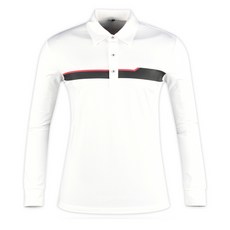 男款圖案長袖翻領高爾夫襯衫 NBE20A405