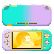 HOHOO Nintendo Switch Lite 漸層粉彩硬殼 紫羅蘭 + 薄荷綠, 單一商品, 1個
