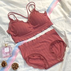 MEPURE 無鋼圈蕾絲內衣+內褲組