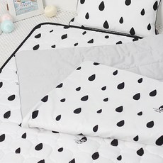 wisemama 可拆式棉質四季被, 黑色水滴款