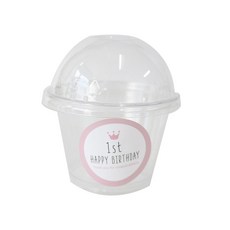 透明圓頂鬆餅杯小100p+石貼粉彩100p套組, 1套