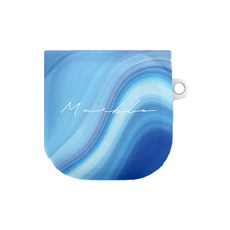 DC CASE Galaxy Buds Live/Buds 2系列Marble One Body Hard保護殼+掛鉤, 單品, 大理石藍, 1組