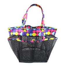 圓點線條網狀沐浴包 黑色, 1個