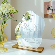 픽홈 스탠드 탁상거울 비정형 + 드로잉마커펜, 01 웨이브 거울