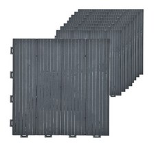 PVC組裝式裝飾瓷磚多功能墊, 黑色的, 9個