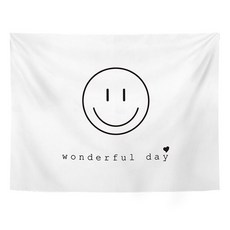 Market A 黑色素描白色掛毯, 1882 美好的一天