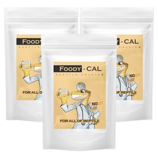 푸디웜 푸디 칼 노 D3 파충류 사료, 3개, 50g