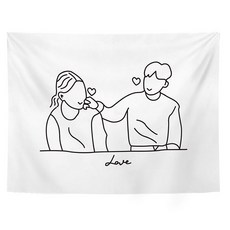 Market A 黑色素描白色掛毯, 1886 愛