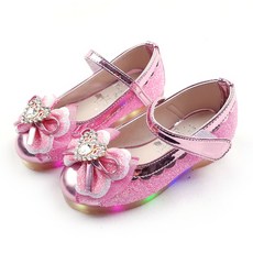 女童款愛心LED皮鞋