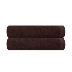 30支棉紗毛巾 620g L號, 棕色的, 2個