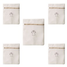 THE ZAKKA Premium Embroidery Laundry Net Brown M, 1件, 5個