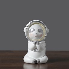 JHCompany 큐티 애니멀 우주비행사 오브제 팬더, 혼합색상