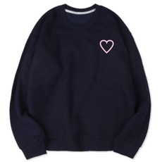 VENHIT 線框愛心印花寬鬆刷絨長袖上衣