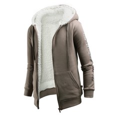 DAKUANG 文字刺繡刷毛連帽拉鍊外套 ts2979