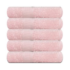 Songwol 松月 AB Mert20支棉製素色毛巾 灰色 120g, 淺粉色, 5個