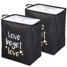 Laundrom 多用途洗衣籃, 黑色, 2個