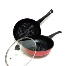 키친아트 라피네 IH 후라이팬 세트 3개, 혼합색상, 후라이팬 28cm + 궁중팬 28cm + 유리커버