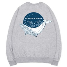 VENHIT 鯨魚印花寬鬆刷絨長袖上衣