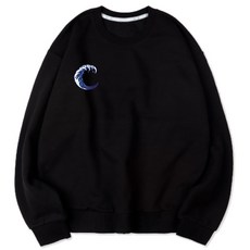 VENHIT 海浪印花寬鬆刷絨長袖上衣