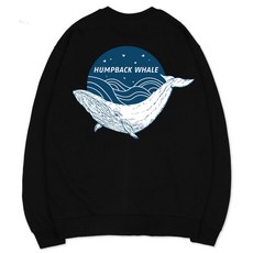 VENHIT 鯨魚印花寬鬆刷絨長袖上衣