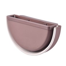 JHCompany 반달 벽걸이 접이식 쓰레기통, 1개, 레드브라운