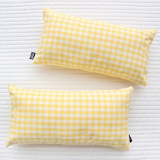 hello MINIME 孩童格紋枕頭 2入, 黃色的